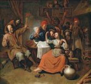 Frohliches Gelage In Einem Wirtshaus by David The Younger Ryckaert