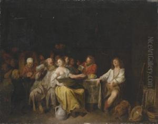 Peasants Merry Making In A Tavern - view 1
