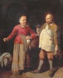A Peasant Couple In A Kitchen Interior