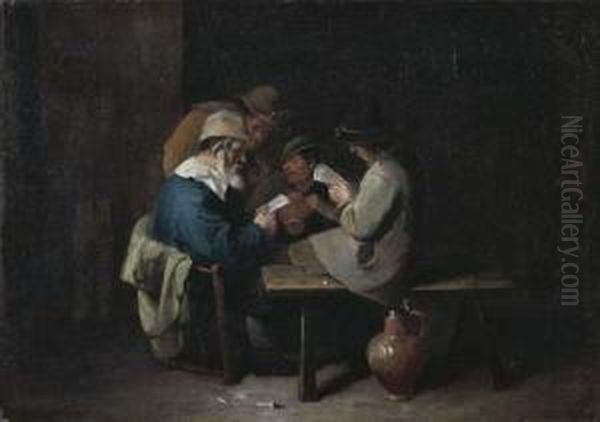 Peasants Drinking And Playing Cards In An Inn - view 1