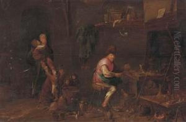 A Peasant Family In Their Workshop - view 1