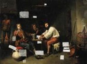 A Gentleman Drinking In An Inn by David The Younger Ryckaert