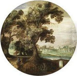 Landschaft Mit Eichenbaumen