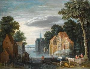 A River Landscape With A Watermill