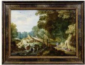 Paysage Au Pont Et Au Chasseur