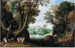 A Classical Landscape With The Satyr's Family