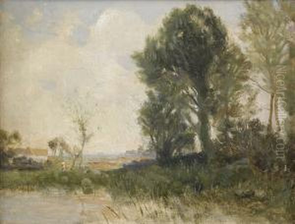 Varlandskap Med Trad Vid Vatten - view 1