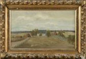 Landskap Med Kyrka by Gustaf Rydberg