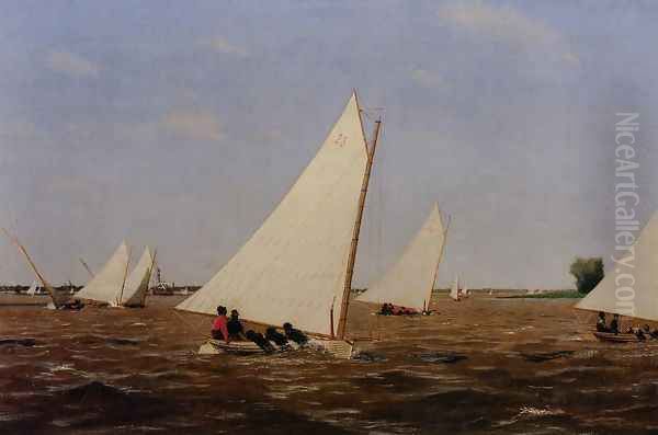 Sailboats Racing on the Delaware - view 1