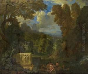 Baigneurs Dans Un Paysage