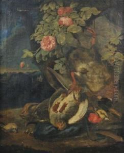 Nature Morte Au Trophee De Chasse Dans Un Paysage