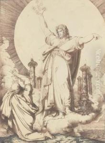 Et Conversus Vidi Septem 
Candelabra Aurea...: Christ With A Swordemerging From His Mouth Holding 
Seven Stars And Surrounded By Sevencandlesticks Representing The Seven 
Churches Of Asia, Saint Johnthe Evangelist Kneeling In The Foreground 
(revelati - view 1