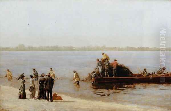 Shad Fishing at Gloucester on the Delaware River - view 1
