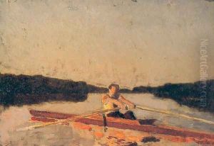 Max Schmitt in a Single Scull (sketch) by Thomas Cowperthwait Eakins