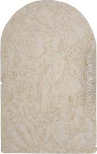 A Saint Surrounded By Figures And Cherubs - view 1