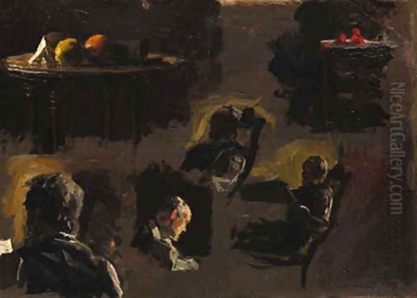 Group of Sketches Eakins' Father, Table with Oranges - view 1