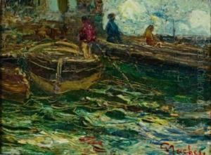 Barche A Camogli by Giuseppe Sacheri