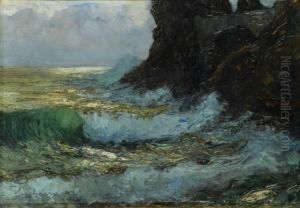 Scogliera Sul Mare by Giuseppe Sacheri