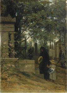 Cimetiere Du Pere Lachaise, Paris by Philippe Lodowyck Jacob Sadee