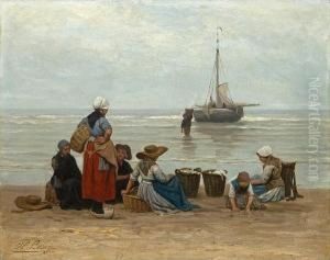The Return Of The Fishing Boat by Philippe Lodowyck Jacob Sadee