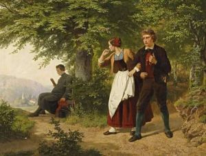 Rendezvous In The Forest by Philippe Lodowyck Jacob Sadee