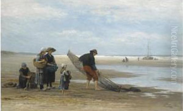 Shrimpers On Scheveningen Beach - view 1