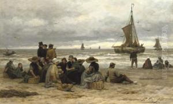 The Arrival Of The Fleet: Fisher-folk On The Beach - view 1