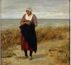 Femme Sur La Plage by Philippe Lodowyck Jacob Sadee