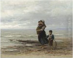 Waiting For Father's Return by Philippe Lodowyck Jacob Sadee
