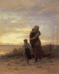 Waiting For His Return by Philippe Lodowyck Jacob Sadee