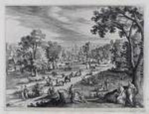 Landschaft Mit Raub Der Europa by Aegidius Sadeler or Saedeler