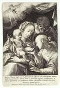 The Holy Family With Maria Magdalena by Johannes I Sadeler