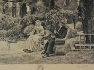 Elderly Couple Seated In A Garden