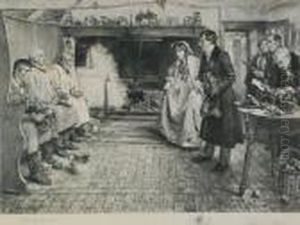 Figures In A Cottage Interior