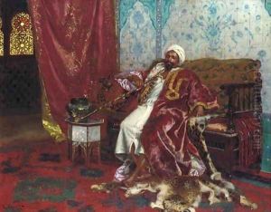 A Royal Attendant in a Palace Interior