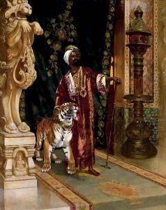 A sultan with a tiger