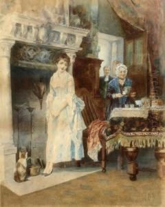 At The Hearth by Walter-Dendy Sadler