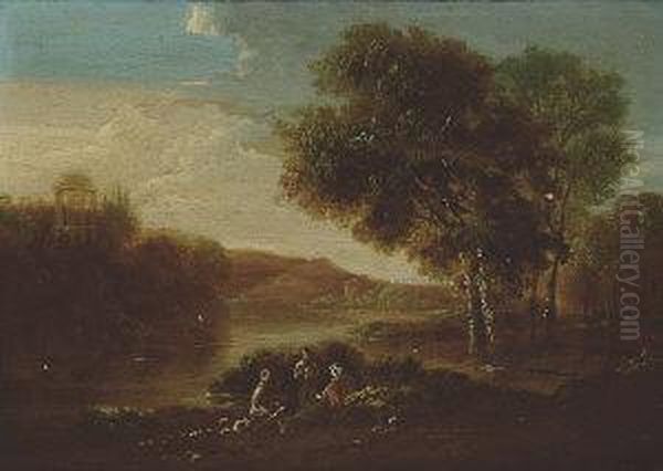 Arcadian Landscape With Figures - view 1