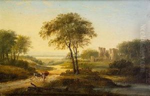 Wagonier In Coastal Landscape With Ruins