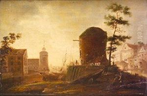 View Of A Town With Tower Ruins