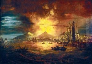 The Eruption Of Vesuvius As Viewed From The Bay Of Naples by William II Sadler