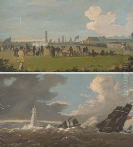 Exercise In Phoenix Park, Dublin; And Shipping In Dublin Bay, Nearthe Poolbeg Lighthouse