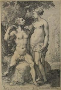 Three Paired Gods Andgodessess. Three Engravings After by Jan Pietersz. Saenredam