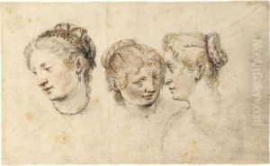 Study Of Three Female Heads Study Of Three Female Heads