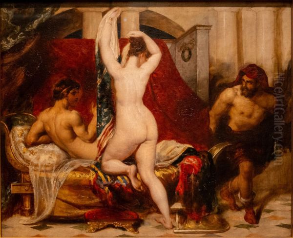 Candaules King Of Lydia Shews His Wife By Stealth To Gyges One Of His Ministers As She Goes To Bed by William Etty