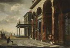 Phantastische Palastarchitektur Mit Exotischen Figuren by Jacobus Saeys