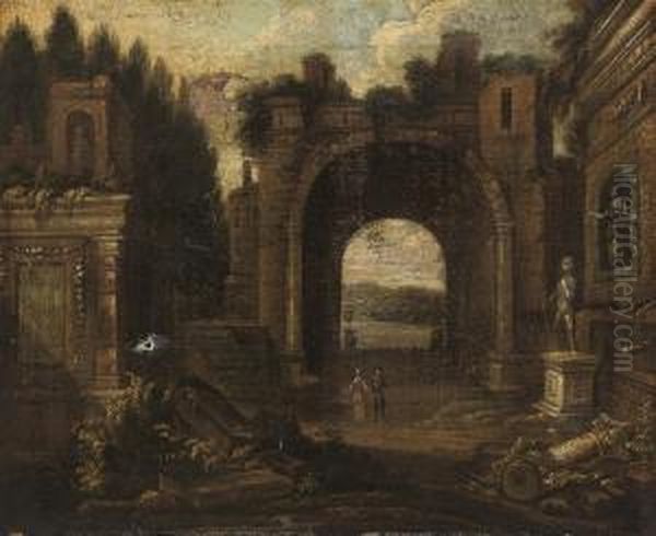 An Architectural Capriccio Of Classical Ruins - view 1