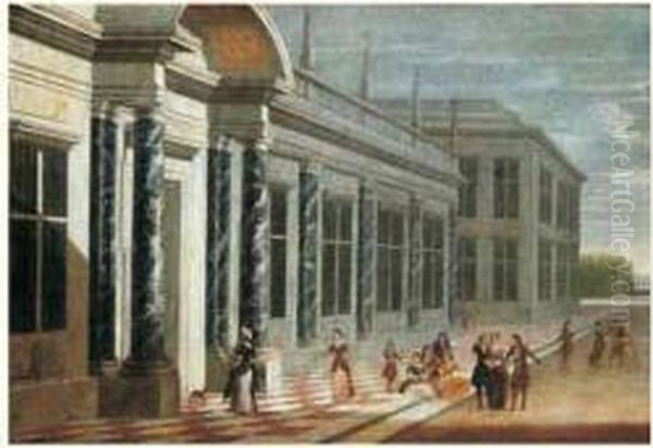Fete Devant La Facade D'un Palais Renaissance - view 1