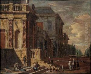 Promeneurs Devant Un Palais Classique