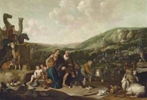 Jacob And Rachel With The Flocks Of Laban by Cornelis Saftleven